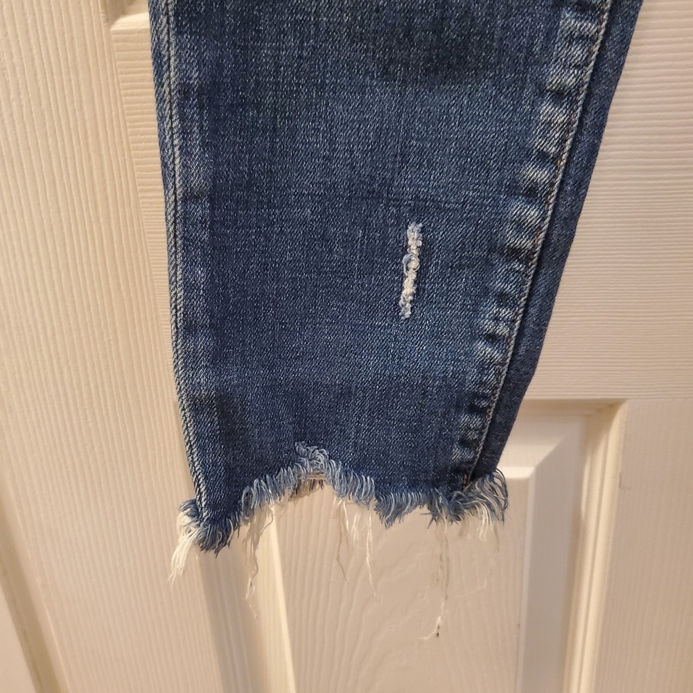 Moussy Vintage Jeans Women 26 Mid Rise Ankle Tapered Distressed Blue Chic Japan - Picture 2 of 16